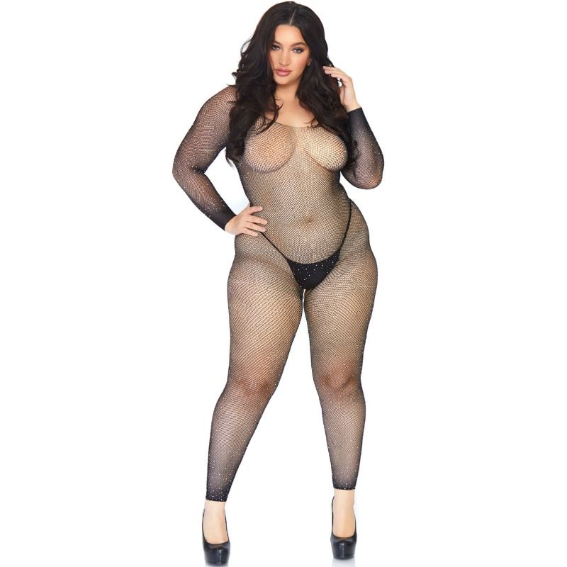 LEG AVENUE - BAS DE CORPS EN FILET CRISTALLISÉ LEG AVENUE - 1X-2X - Sensualia