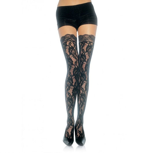 LEG AVENUE - BAS EN DENTELLE FLEURIE - Sensualia