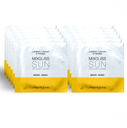 MIXGLISS - LUBRIFIANT À BASE DE SILICONE AROMA MONOI 12 UNIDOSE 4ML - Sensualia