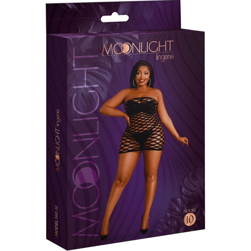 MOONLIGHT - ROBE EN MAILLE MODÈLE 10 NOIRE GRANDE TAILLE - Sensualia