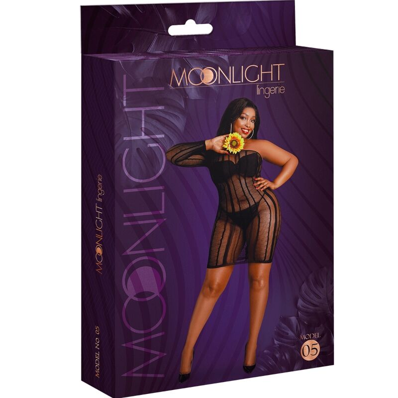 MOONLIGHT - ROBE MODÈLE 5 NOIRE GRANDE TAILLE - Sensualia