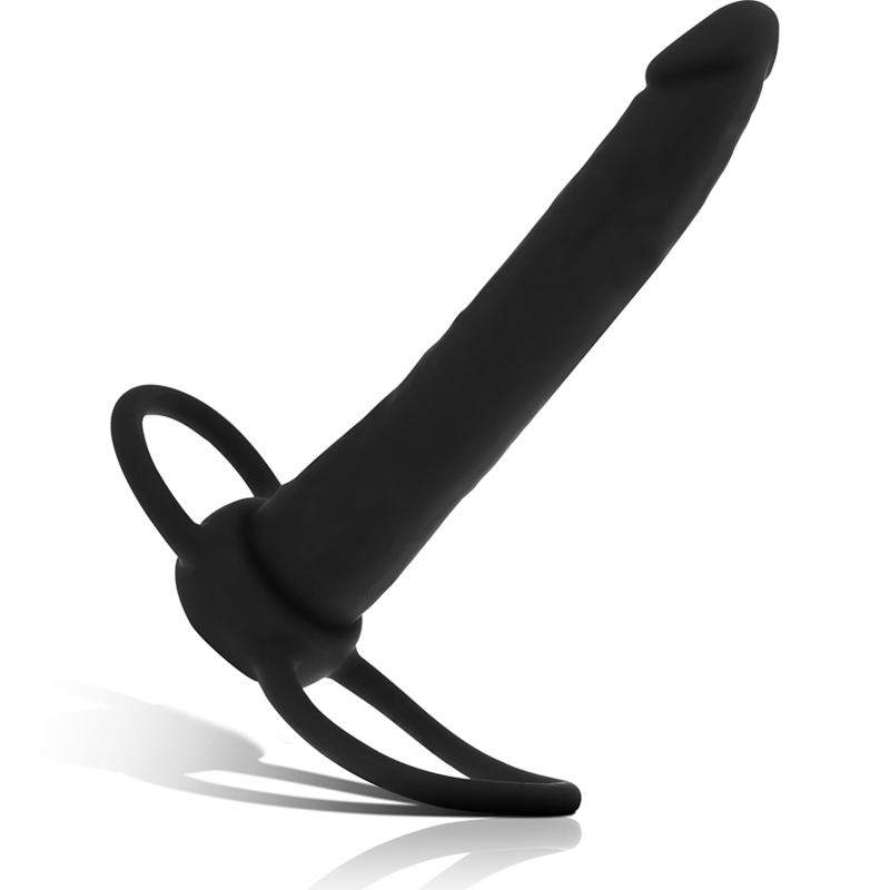 MYTHOLOGY - GODE ANAL COBI ONYX AVEC ANNEAU DE BITE ET TESTICULE 13 CM EN SILICONE - Sensualia