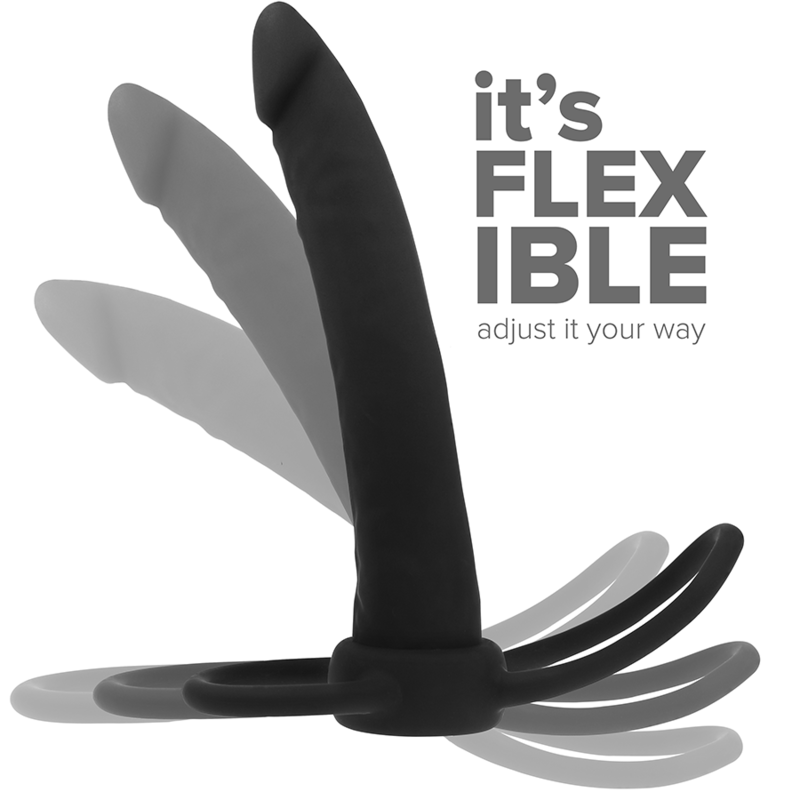 MYTHOLOGY - GODE ANAL COBI ONYX AVEC ANNEAU DE BITE ET TESTICULE 13 CM EN SILICONE - Sensualia