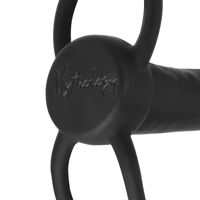 MYTHOLOGY - GODE ANAL COBI ONYX AVEC ANNEAU DE BITE ET TESTICULE 13 CM EN SILICONE - Sensualia