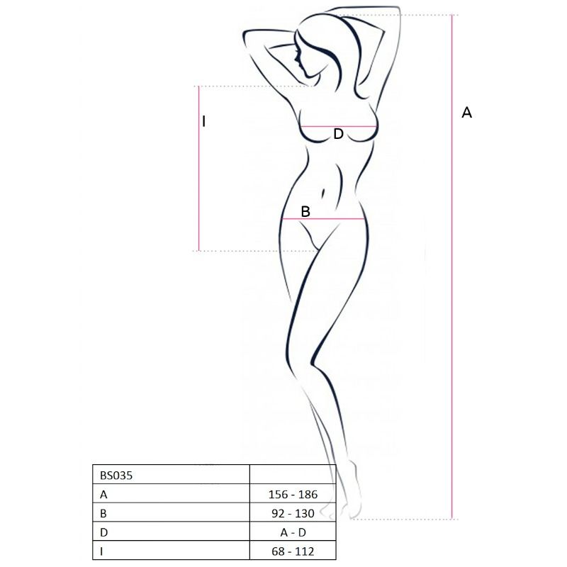 PASSION - FEMME BS035 BODYSTOCKING BLANC TAILLE UNIQUE - Sensualia