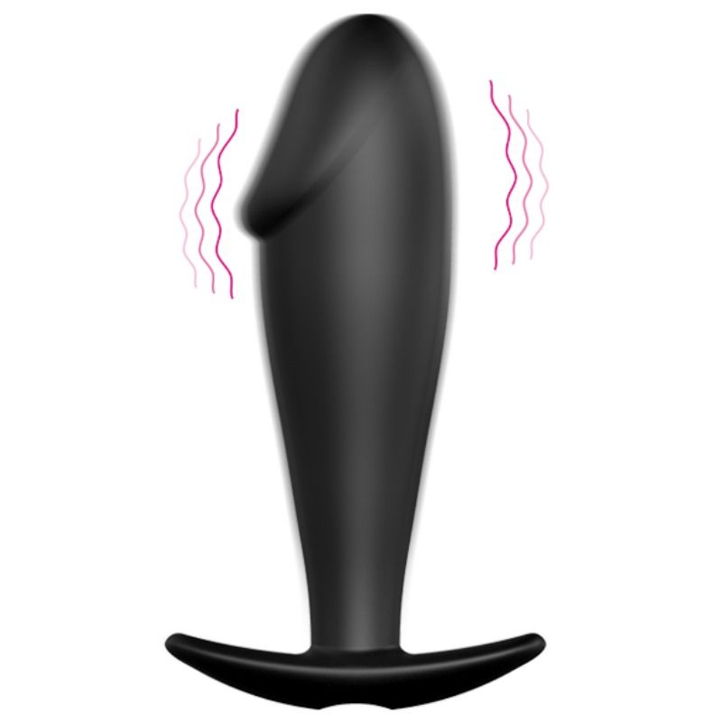 PRETTY LOVE - PLUG ANAL EN SILICONE FORME PÉNIS ET 12 MODES DE VIBRATION NOIR - Sensualia