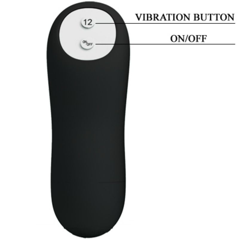 PRETTY LOVE - PLUG ANAL SILICONE EXTRA STIMULATION ET 12 MODES DE VIBRATION NOIR - Sensualia
