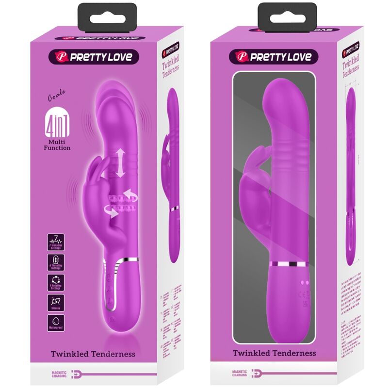 PRETTY LOVE - VIBRATEUR COALE RABBIT PERLES VIOLET - Sensualia