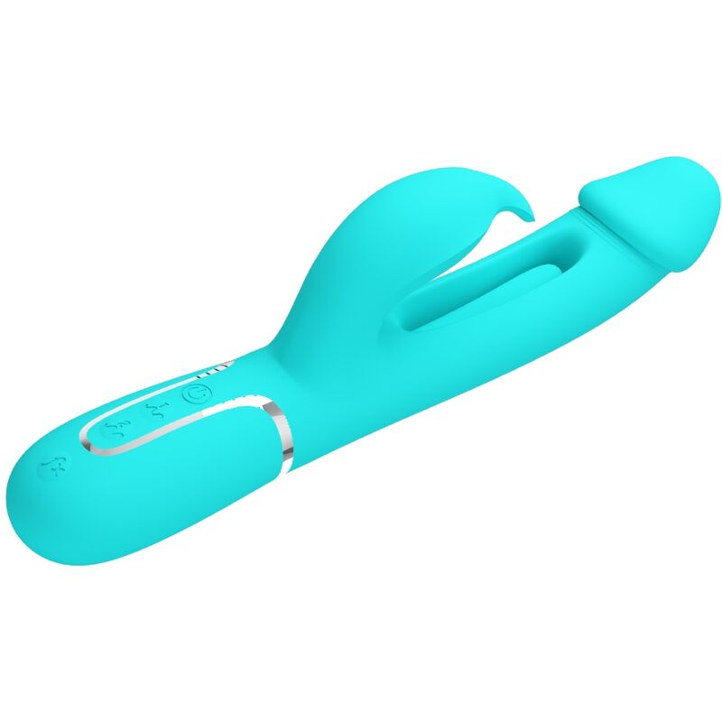 PRETTY LOVE - VIBRATEUR DEJON RABBIT 3 EN 1 MULTIFONCTION VERT AQUA - Sensualia