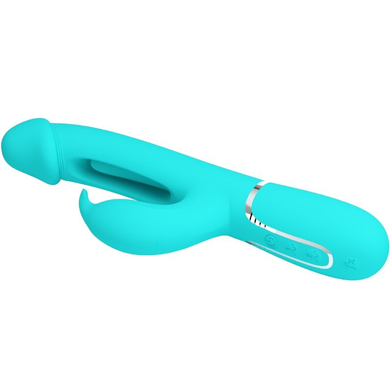 PRETTY LOVE - VIBRATEUR DEJON RABBIT 3 EN 1 MULTIFONCTION VERT AQUA - Sensualia
