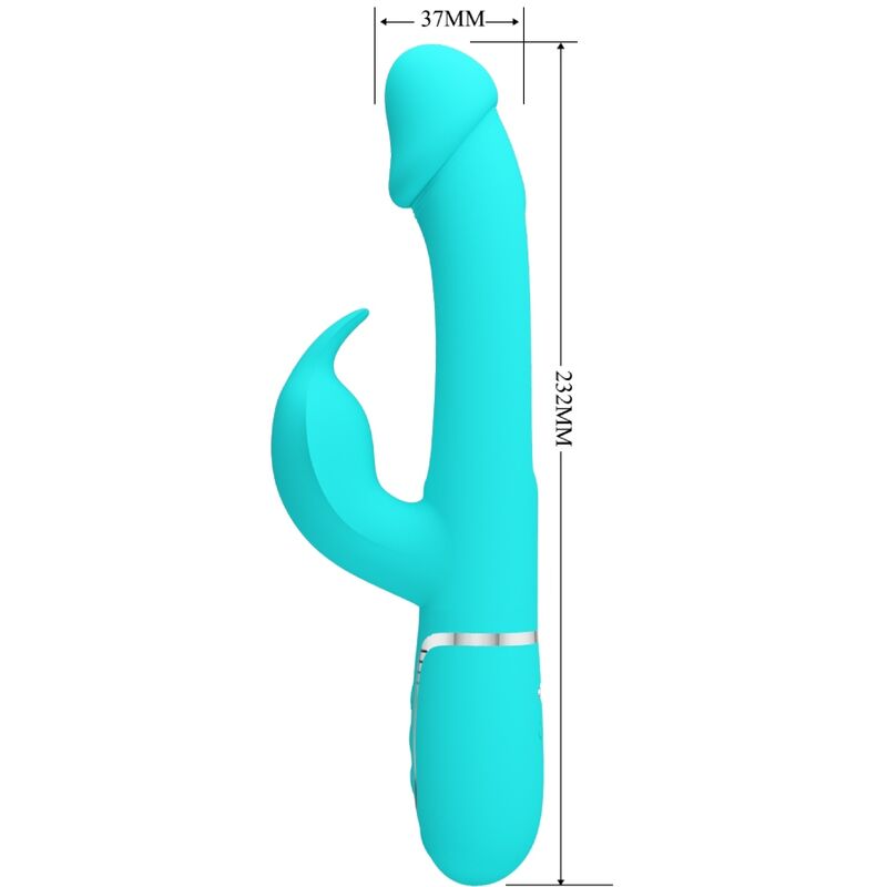 PRETTY LOVE - VIBRATEUR DEJON RABBIT 3 EN 1 MULTIFONCTION VERT AQUA - Sensualia