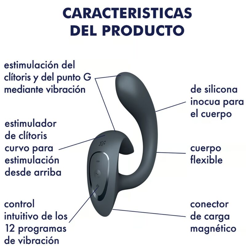 SATISFYER - G FOR GODDESS 1 VIBRATEUR RABBIT GRIS FONC? - Sensualia