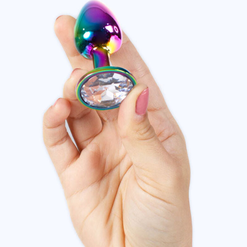 SECRETPLAY - PLUG ANAL EN MÉTAL ARC-EN-CIEL PETITE TAILLE 7 CM - Sensualia