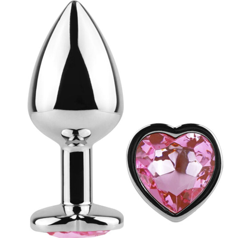 SECRETPLAY - PLUG ANAL EN MÉTAL COEUR FUCHSIA PETITE TAILLE 7 CM - Sensualia
