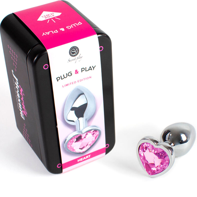 SECRETPLAY - PLUG ANAL EN MÉTAL COEUR FUCHSIA PETITE TAILLE 7 CM - Sensualia