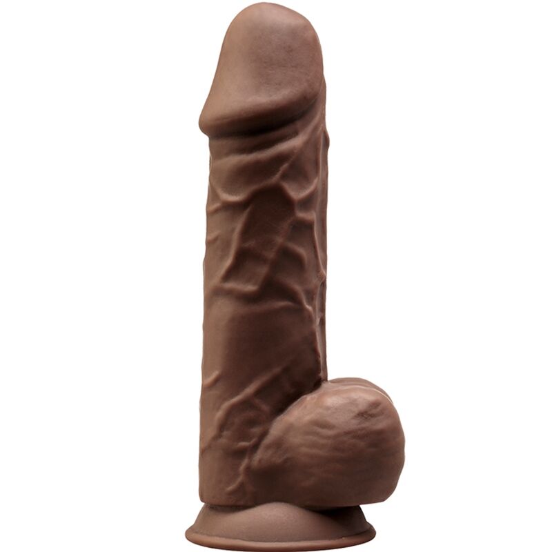 SILEXD - MODÈLE 1 PÉNIS RÉALISTE PREMIUM SILEXPAN SILICONE MARRON 21.5 CM - Sensualia