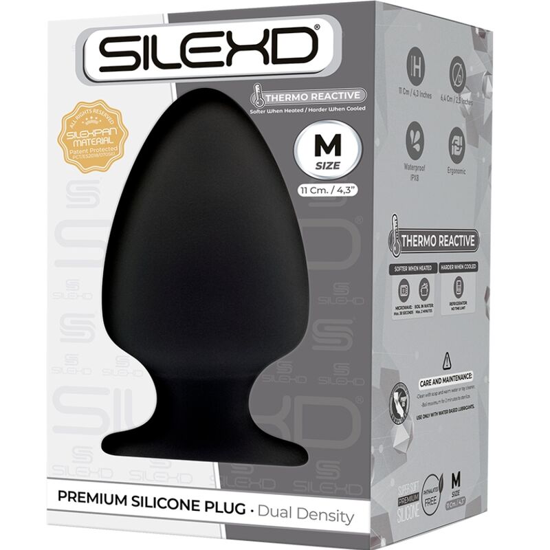 SILEXD - PLUG ANAL MODÈLE 1 PREMIUM SILEXPAN SILICONE PREMIUM THERMOREACTIF TAILLE M - Sensualia