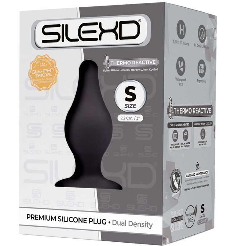 SILEXD - PLUG ANAL MODÈLE 2 PREMIUM SILEXPAN SILICONE PREMIUM THERMOREACTIF TAILLE S - Sensualia