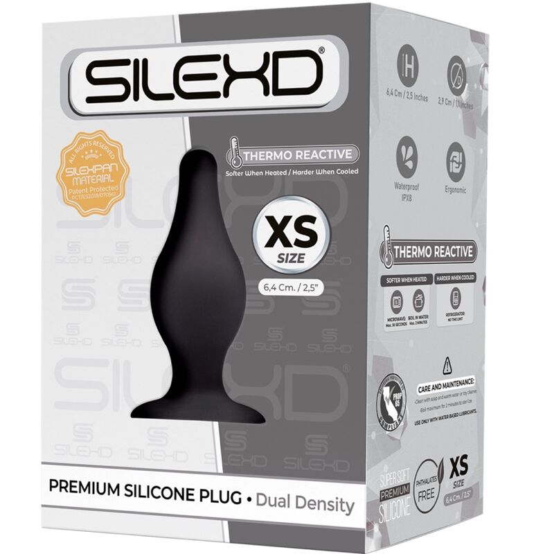 SILEXD - PLUG ANAL MODÈLE 2 PREMIUM SILEXPAN SILICONE PREMIUM THERMOREACTIF TAILLE XS - Sensualia