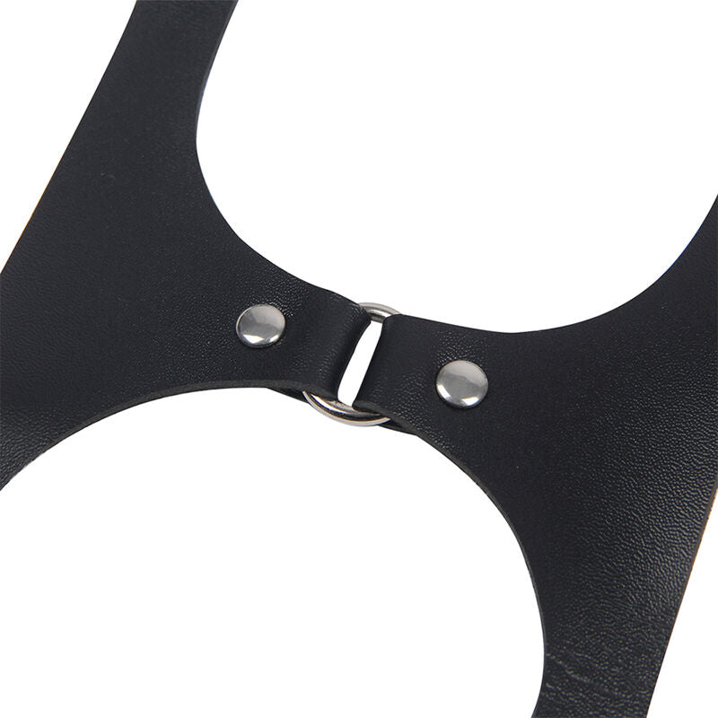 SUBBLIME - HARNAIS COMPLET AVEC BOUCLES EN CUIR NOIR TAILLE UNIQUE - Sensualia