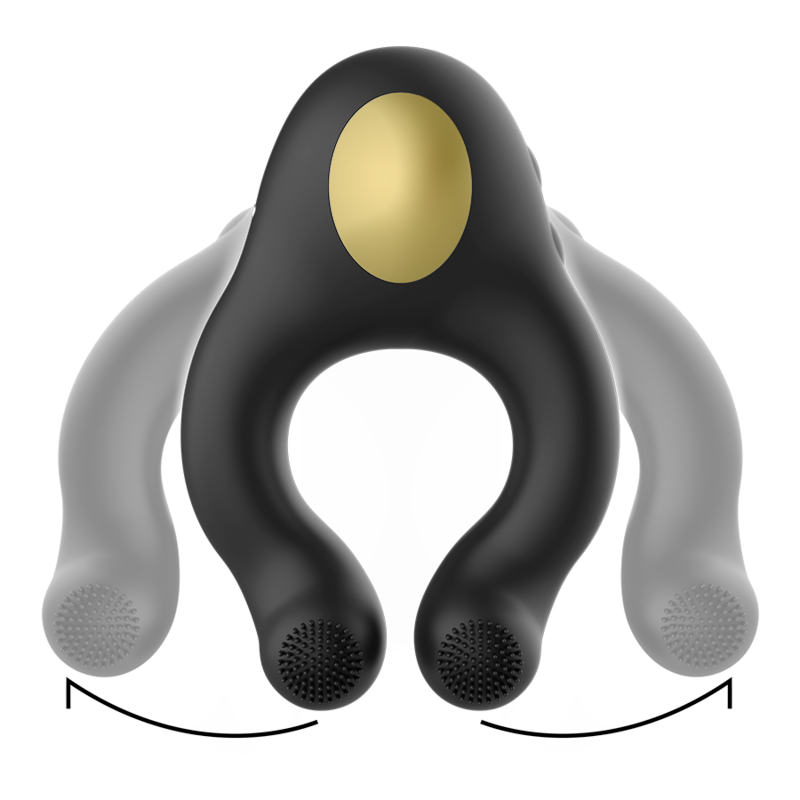 ARMONY - ANNEAU VIBRATEUR EN SILICONE 3 MOTEURS RECHARGEABLE NOIR - OR - Sensualia