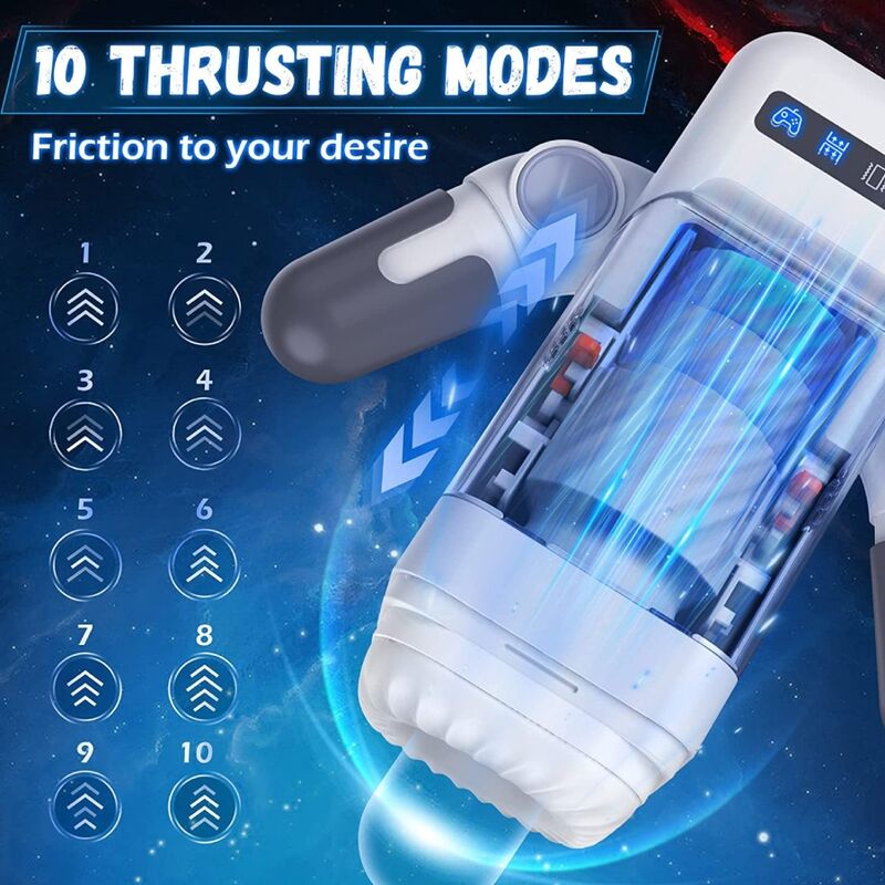 GAME CUP - MASTURBATEUR À VIBRATION DE POUSSÉE AVEC FONCTION CHAUFFANTE ET SUPPORT MOBILE - NOIR - Sensualia