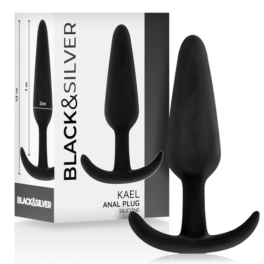 BLACK&SILVER - PLUG ANAL EN SILICONE KAEL AVEC POIGNÉE MOYENNE - Sensualia