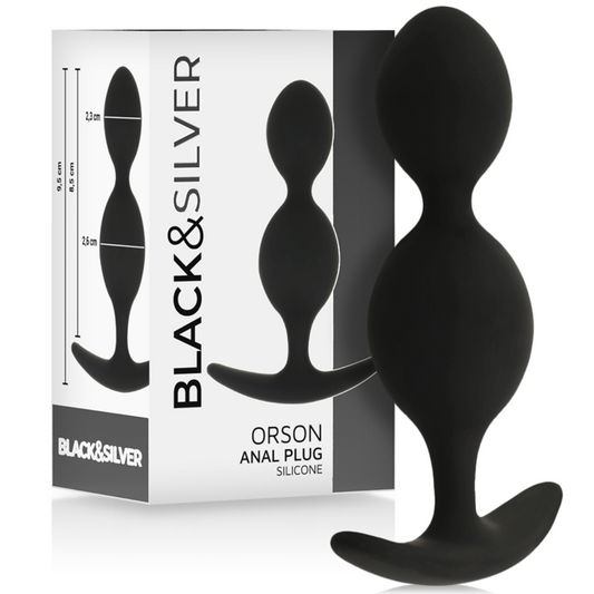BLACK&SILVER - PLUG ORSON SILICONE 2 ONDES ANAL 9 CM - Sensualia