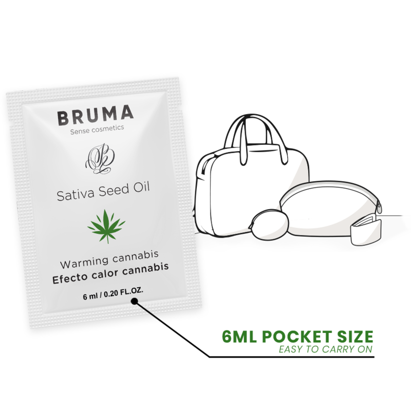 BRUMA - HUILE DE GRAINES DE SATIVA GEL GLISSANT RÉCHAUFFANT SAVEUR DE CANNABIS 6 ML - Sensualia