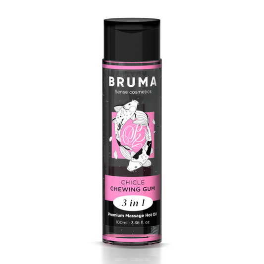 BRUMA - HUILE DE MASSAGE PREMIUM EFFET CHALEUR SAVEUR GOMME 3 EN 1 - 100 ML - Sensualia