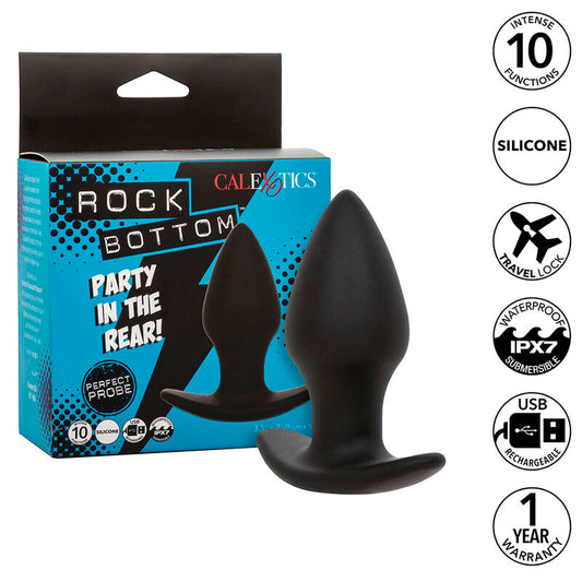 CALEXOTICS - ROCK BOTTOM PLUG ANAL PARFAIT 10 VIBRATIONS SILICONE NOIR - Sensualia