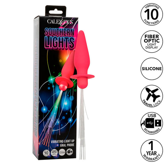 CALEXOTICS - SOUTHERN LIGHTS LIGHT UP PLUG ANAL 10 VIBRATIONS SILICONE ROSE - Sensualia