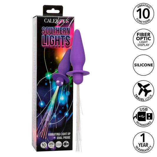 CALEXOTICS - SOUTHERN LIGHTS LIGHT UP PLUG ANAL10 VIBRATIONS SILICONE VIOLET - Sensualia