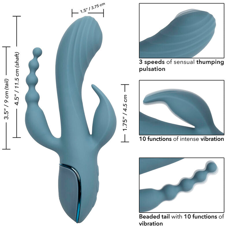 CALEXOTICS - VIBRATEUR TRIPLE ECSTASY GRIS - Sensualia