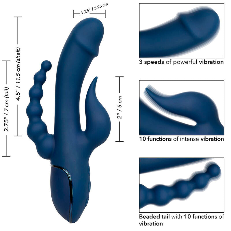 CALEXOTICS - VIBRATEUR TRIPLE ORGASME BLEU - Sensualia