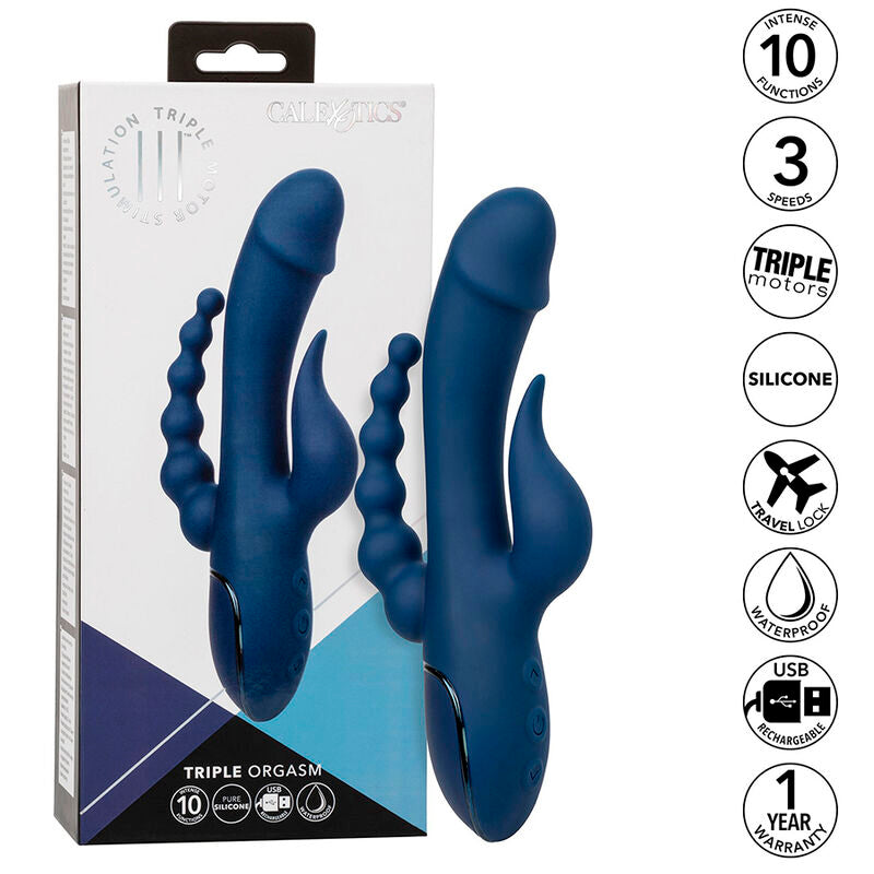 CALEXOTICS - VIBRATEUR TRIPLE ORGASME BLEU - Sensualia