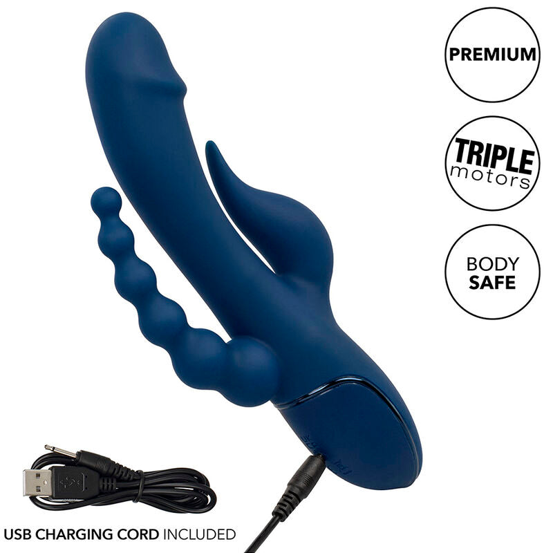CALEXOTICS - VIBRATEUR TRIPLE ORGASME BLEU - Sensualia