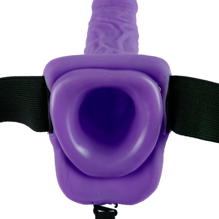 FETISH FANTASY SERIES - 7 STRAP-ON CREUX VIBRANT AVEC BILLES 17.8CM VIOLET - Sensualia