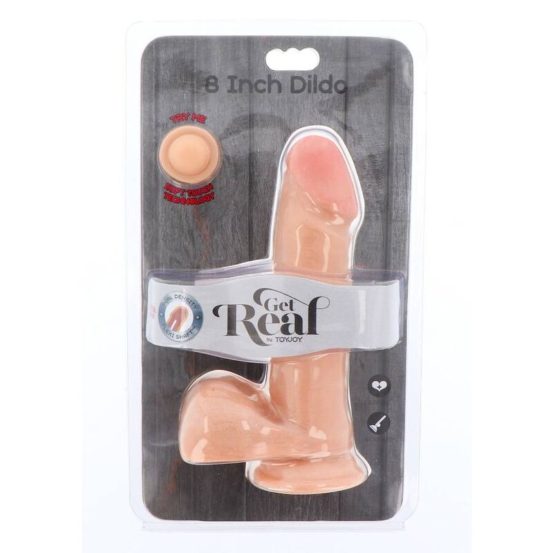GET REAL - GODE DOUBLE DENSITÉ 18 CM BALLES PEAU - Sensualia