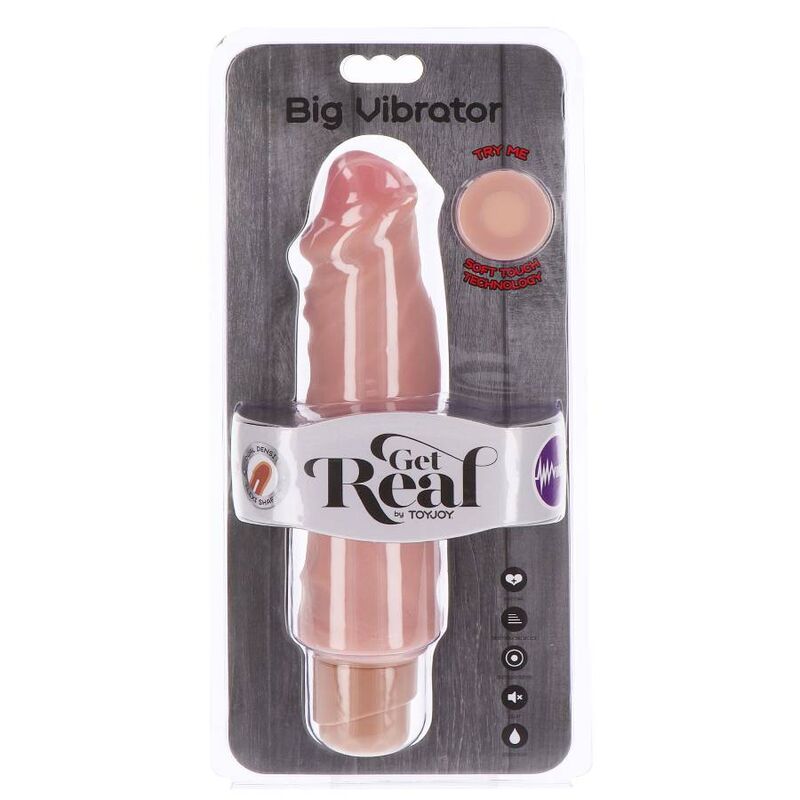 GET REAL - GRAND VIBRATEUR DOUBLE DENSITÉ 20,5 CM PEAU - Sensualia