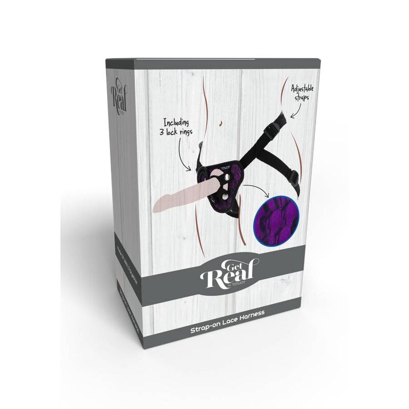 GET REAL - HARNAIS EN DENTELLE  STRAP-ON VIOLET - Sensualia