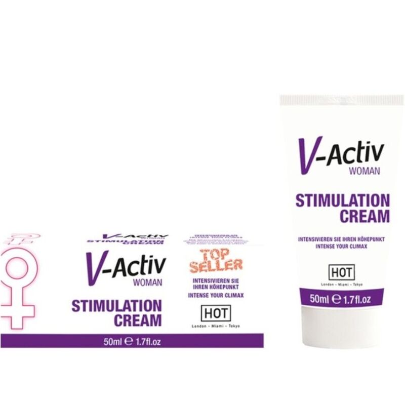 HOT - CRÈME DE STIMULATION V-ACTIV FEMME 50ML - Sensualia