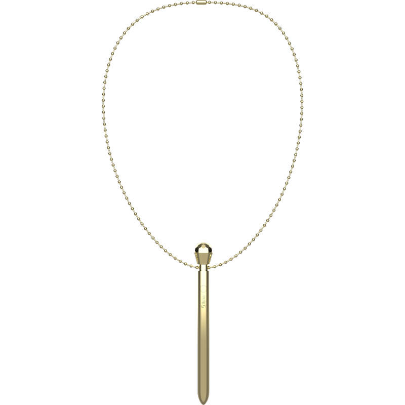 IBIZA - STIMULATEUR DE POCHE CLITO COLLIER CHARGEUR USB 12 MODES DE VIBRATION DORÉ 12,2 X 1,5 - Sensualia