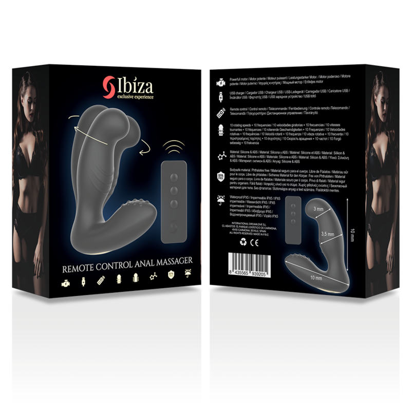 IBIZA - TÉLÉCOMMANDE DE MASSEUR ANAL 10 x 3,5 CM - Sensualia