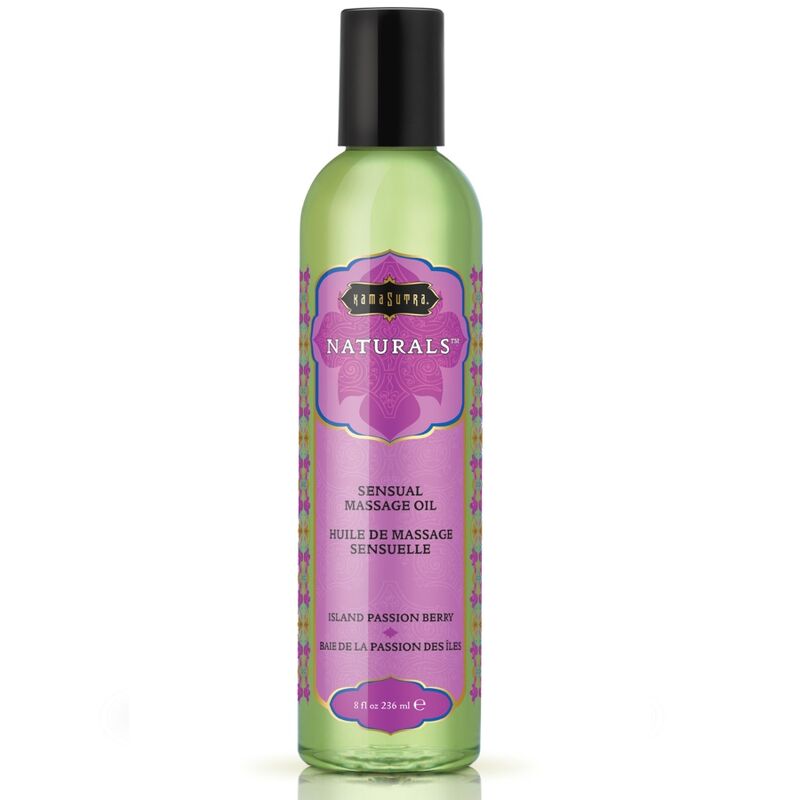 KAMASUTRA - HUILE DE MASSAGE NATURELLE BAIE DE LA PASSION 236 ML - Sensualia