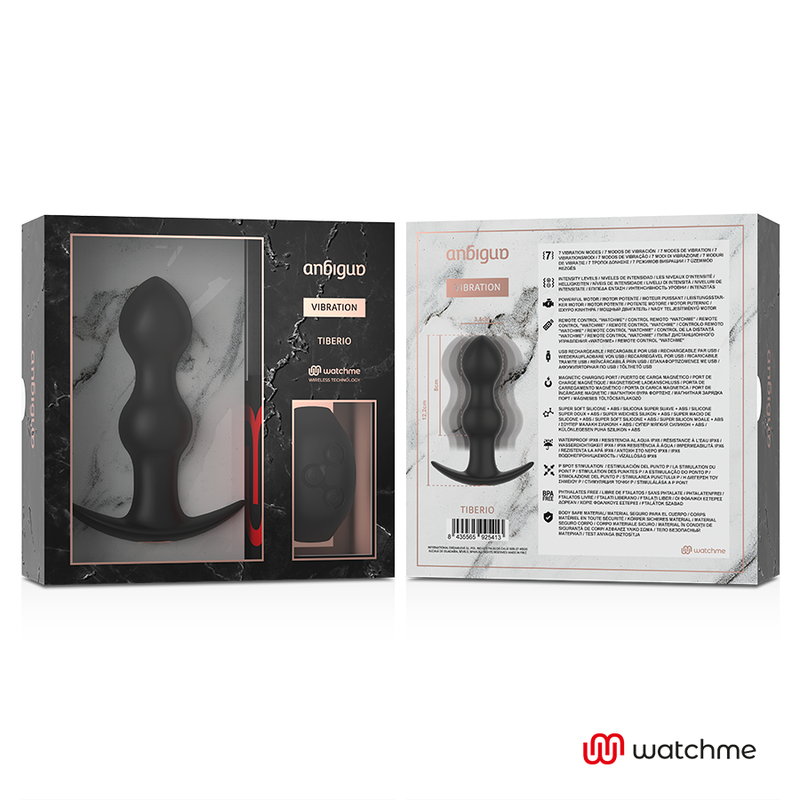 ANBIGUO - WATCHME TÉLÉCOMMANDE PLUG VIBRATEUR ANAL TIBERIO - Sensualia