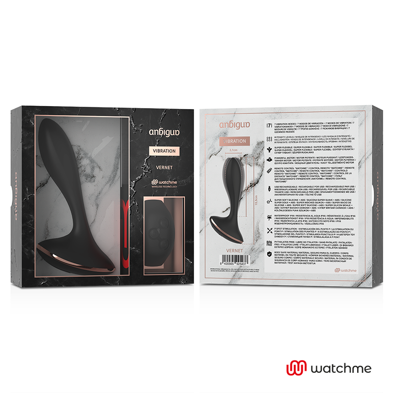 ANBIGUO - WATCHME VIBRATEUR TÉLÉCOMMANDE PLUG ANAL VERNET - Sensualia