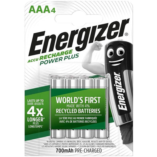 ENERGIZER - PILES RECHARGEABLES AAA4 BLISTER 4 - Sensualia