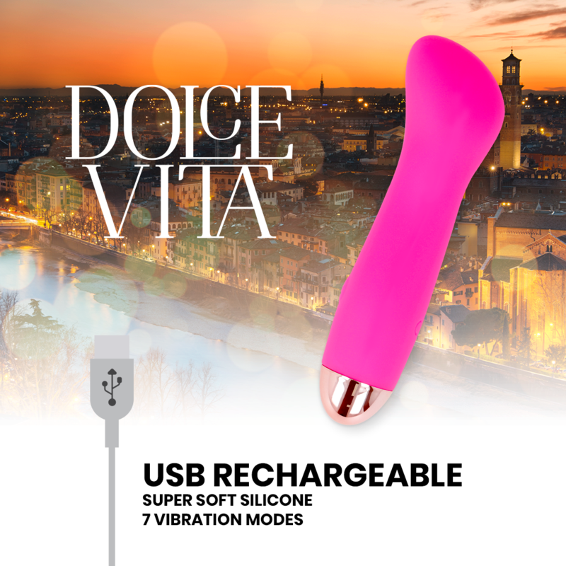 DOLCE VITA - VIBRATEUR RECHARGEABLE ONE ROSE 7 VITESSES - Sensualia