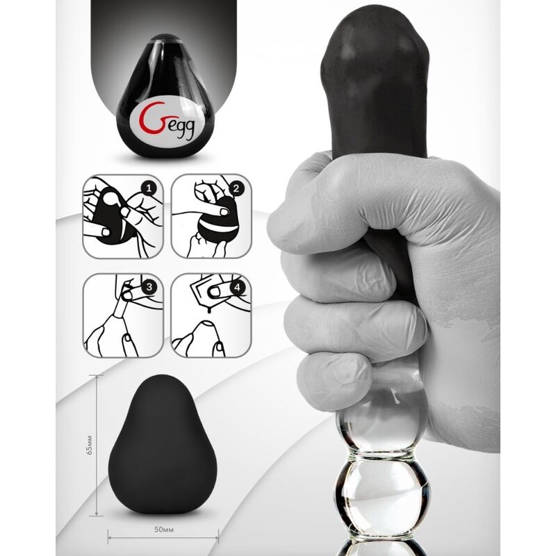 G-VIBE - OEUF MASTURBATEUR TEXTURÉ RÉUTILISABLE NOIR - Sensualia